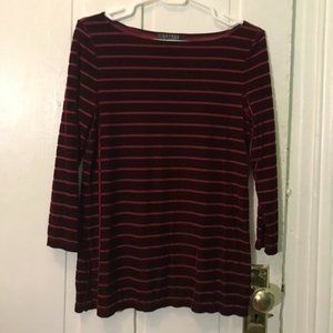 Ralph Lauren Velvet Stripe Boatneck Top